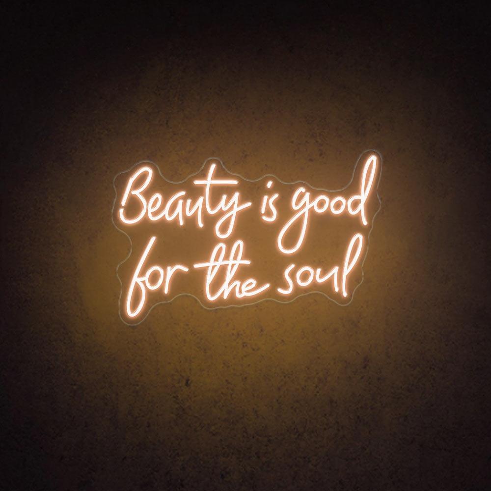 White Handwritten Beauty Is Good For The Soul Led Neon Sign For Salon Decor | Shineneon