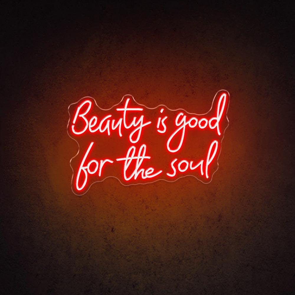 White Handwritten Beauty Is Good For The Soul Led Neon Sign For Salon Decor | Shineneon