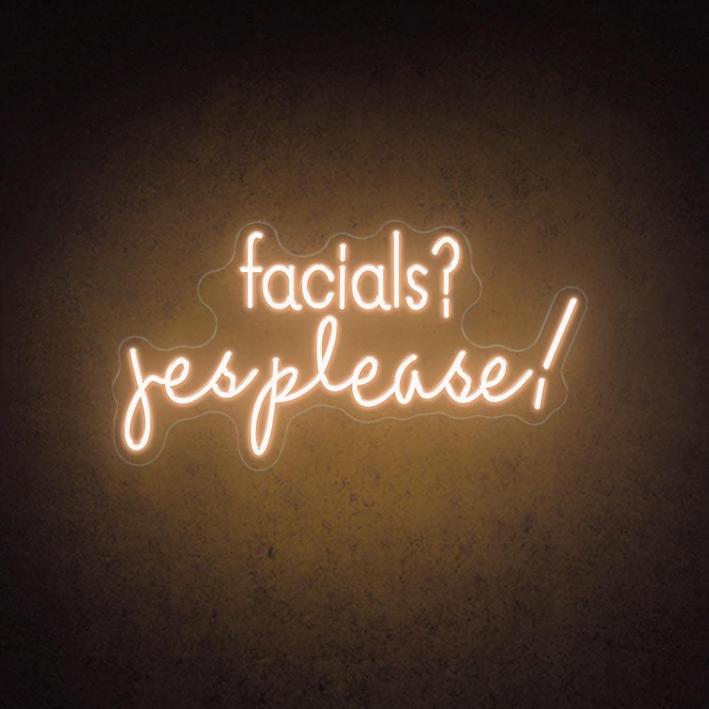 White Handwritten Facials Yes Please Led Neon Sign For Salon Decor | Shineneon