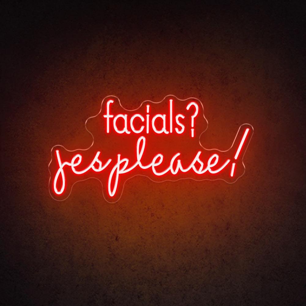 White Handwritten Facials Yes Please Led Neon Sign For Salon Decor | Shineneon