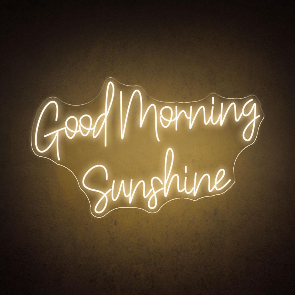 White Handwritten Good Morning Sunshine Led Neon Sign For Home Cafe Decor | Shineneon