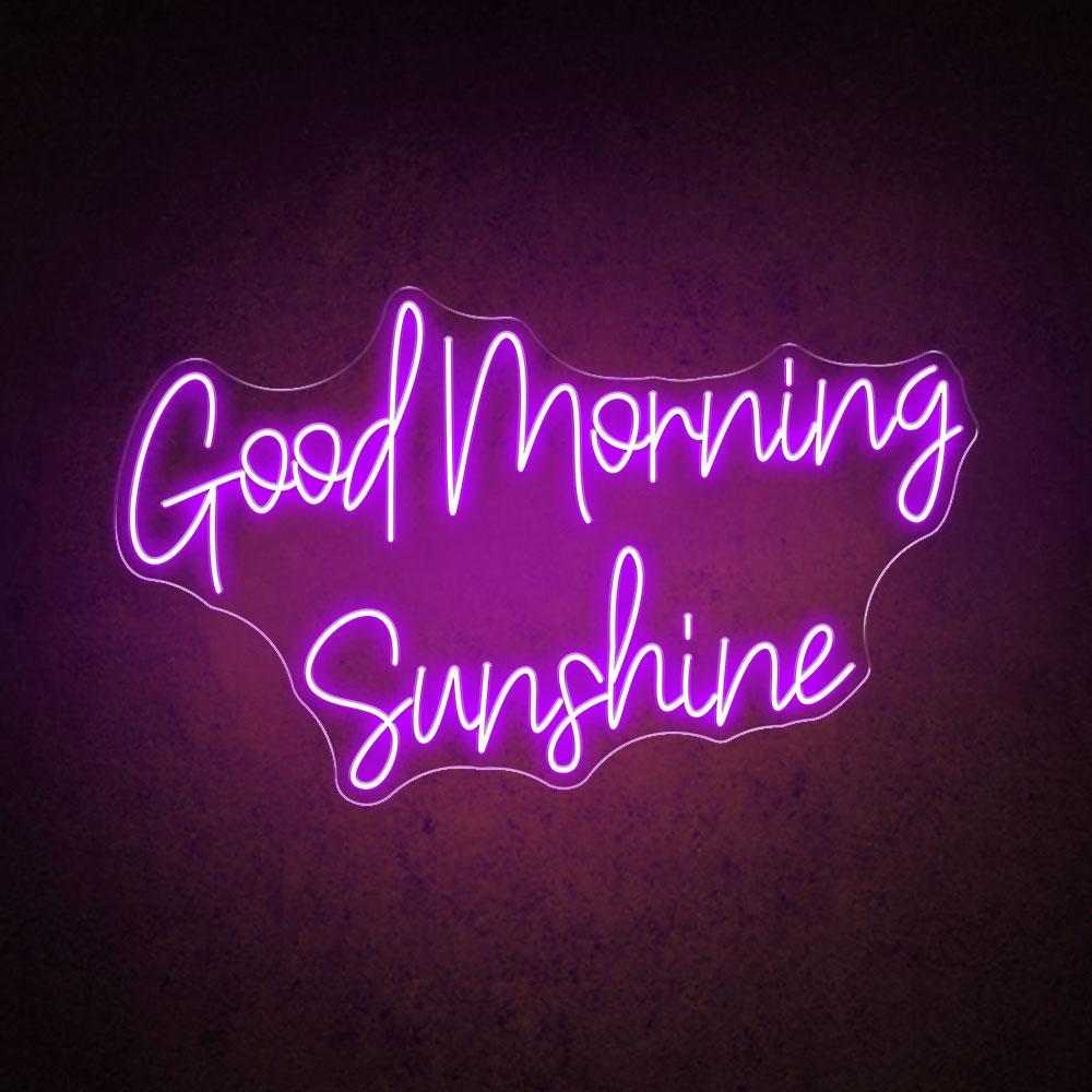 White Handwritten Good Morning Sunshine Led Neon Sign For Home Cafe Decor | Shineneon
