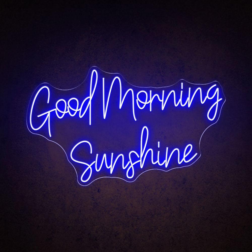 White Handwritten Good Morning Sunshine Led Neon Sign For Home Cafe Decor | Shineneon