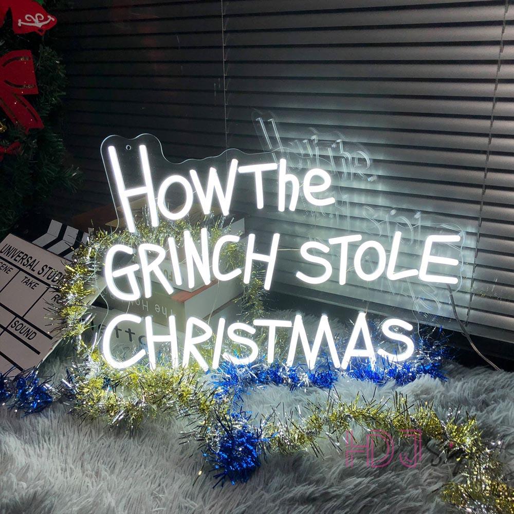 White Handwritten How The Grinch Stole Christmas Led Neon Sign | Shineneon