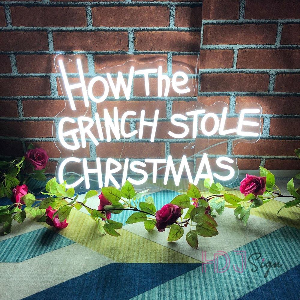 White Handwritten How The Grinch Stole Christmas Led Neon Sign | Shineneon