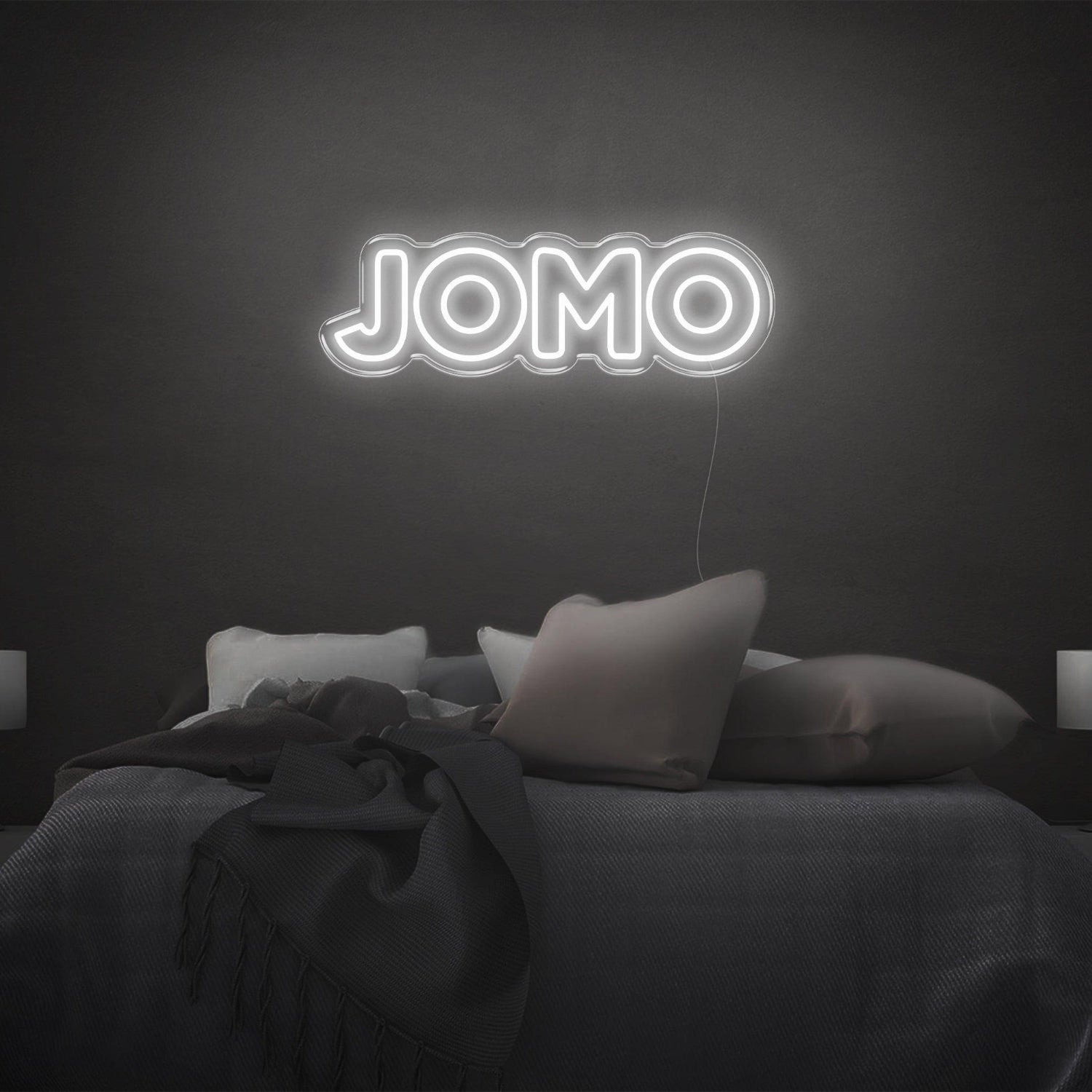 White-Jomo Led Neon Sign Modern Bedroom Decor | Shineneon