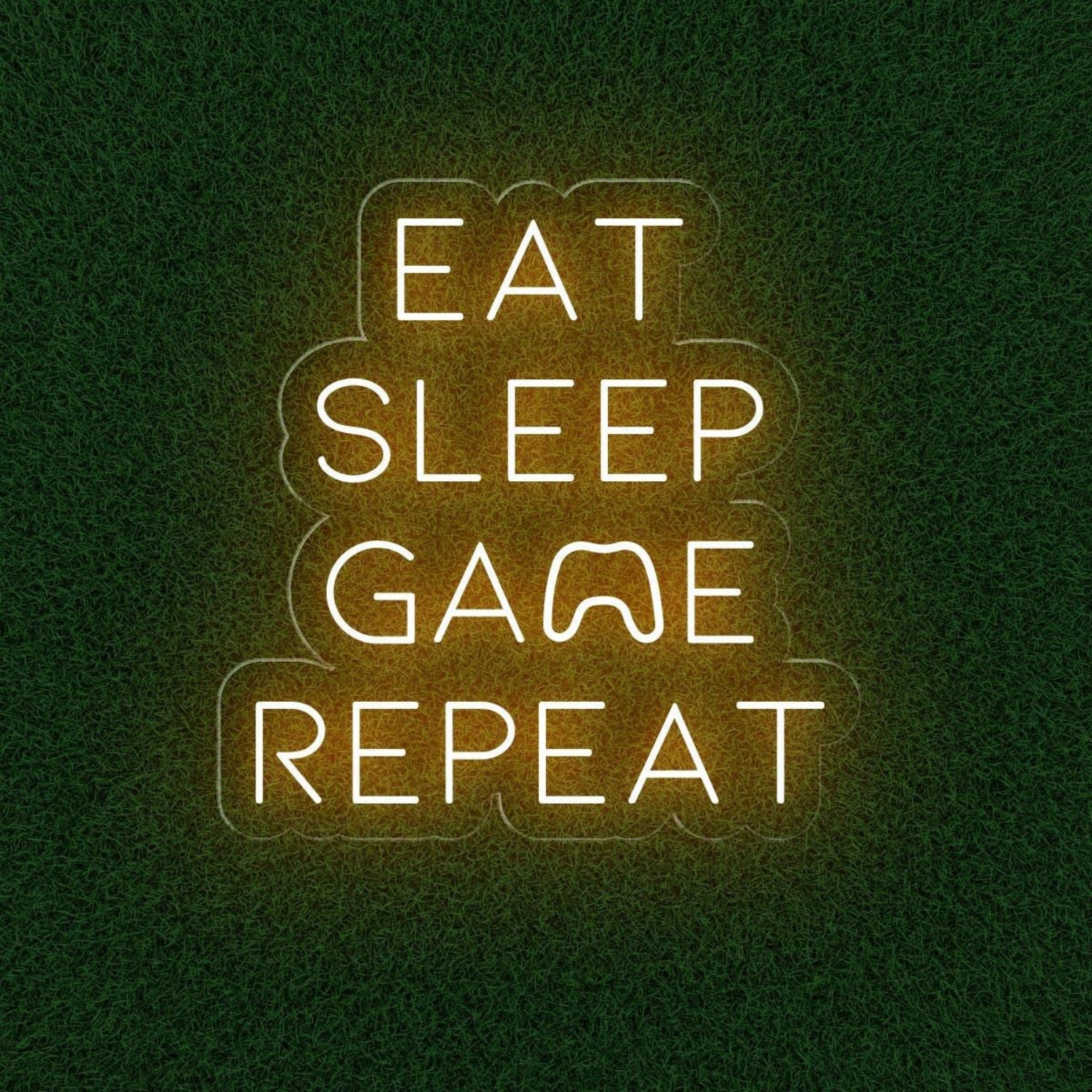 White Led Neon Sign Eat Sleep Game Repeat Gaming Room Decor | Shineneon