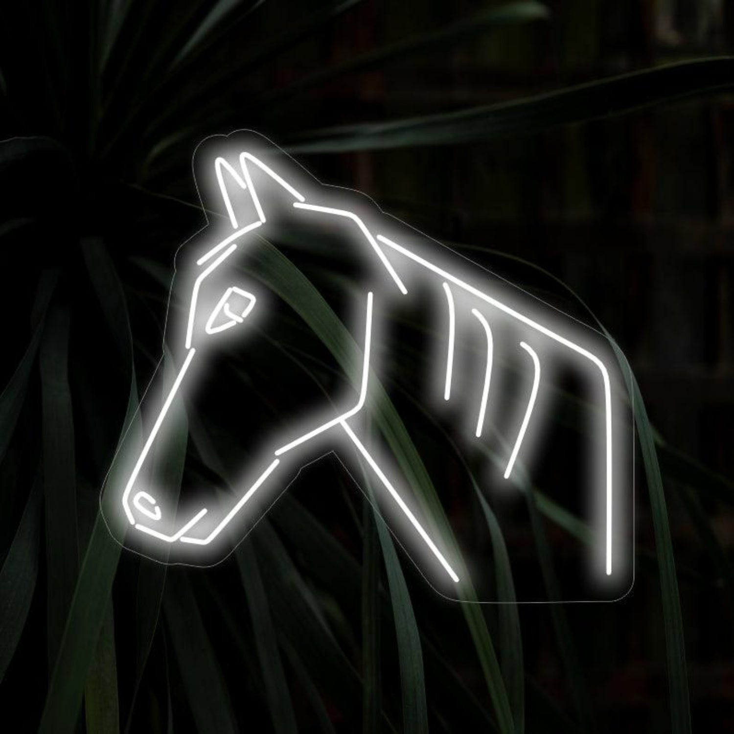 White Line Art Horse Head Led Neon Sign For Indoor Wall Decor - Shineneon