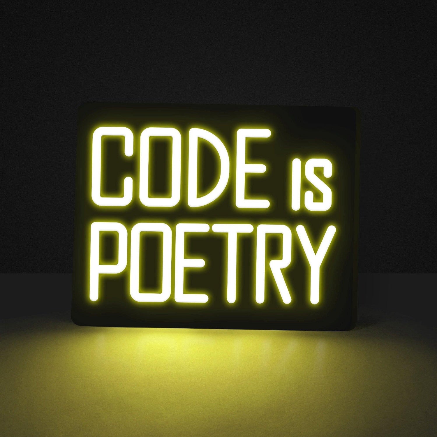 White Modern Code Is Poetry Led Neon Sign For Developer Studio Decor | Shineneon