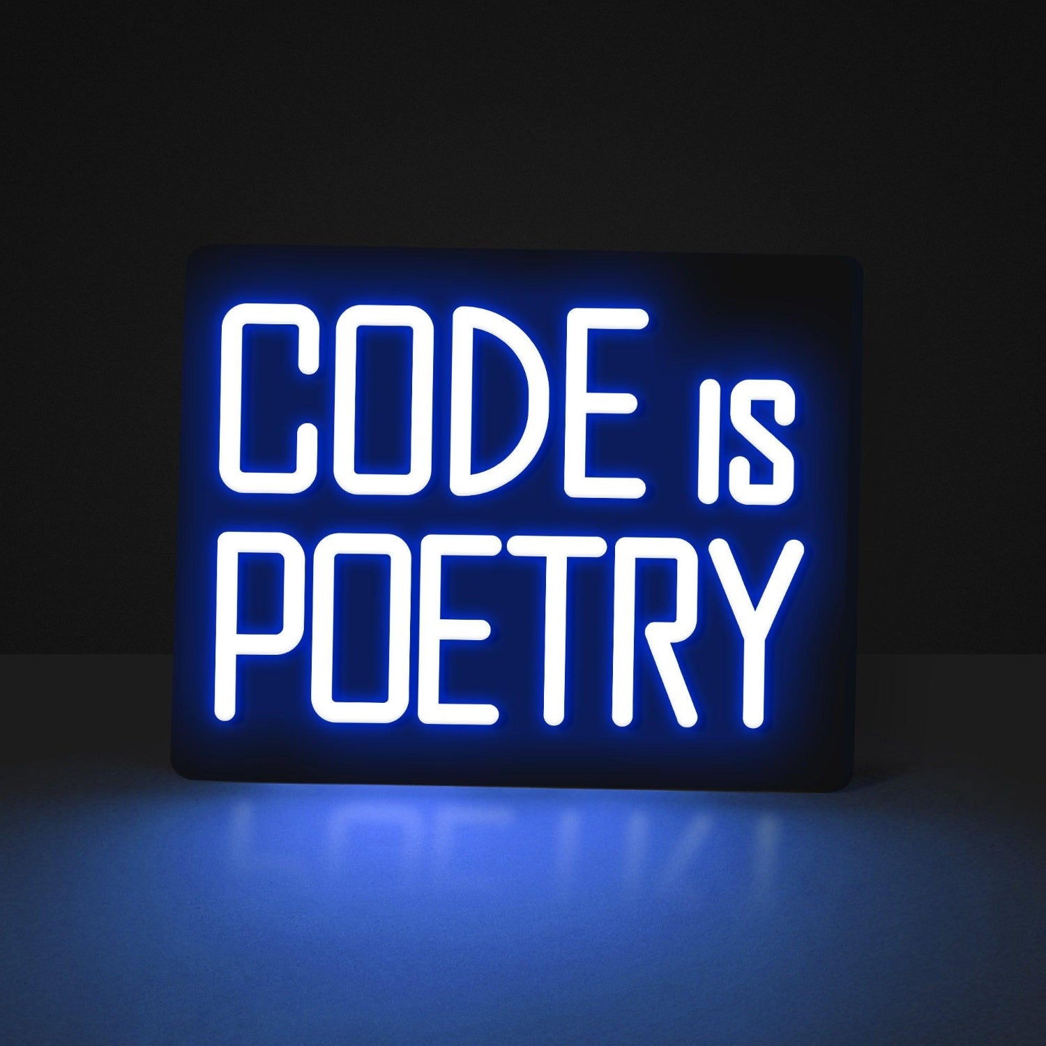 White Modern Code Is Poetry Led Neon Sign For Developer Studio Decor | Shineneon