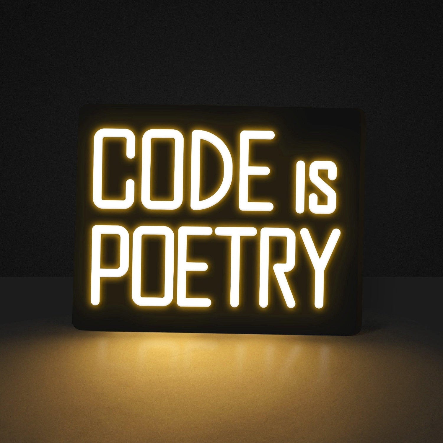White Modern Code Is Poetry Led Neon Sign For Developer Studio Decor | Shineneon