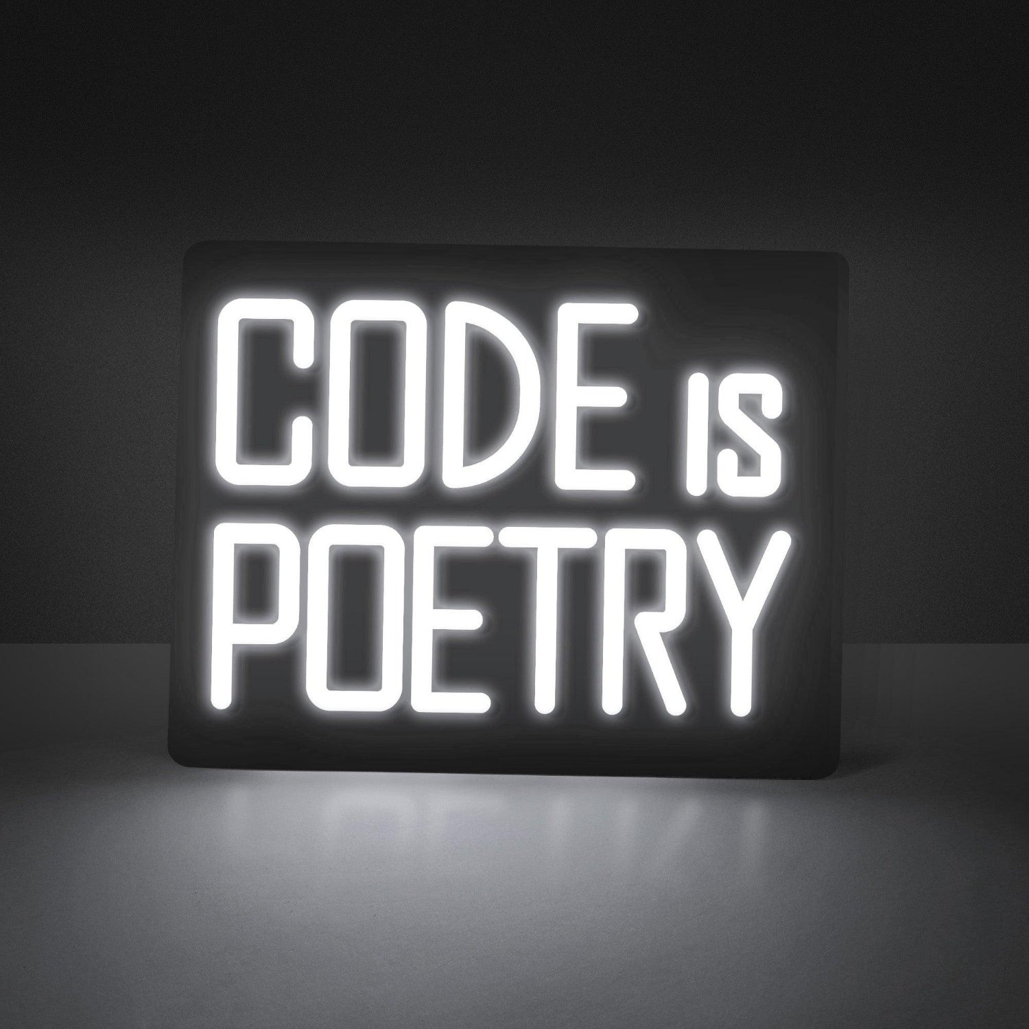 White Modern Code Is Poetry Led Neon Sign For Developer Studio Decor | Shineneon