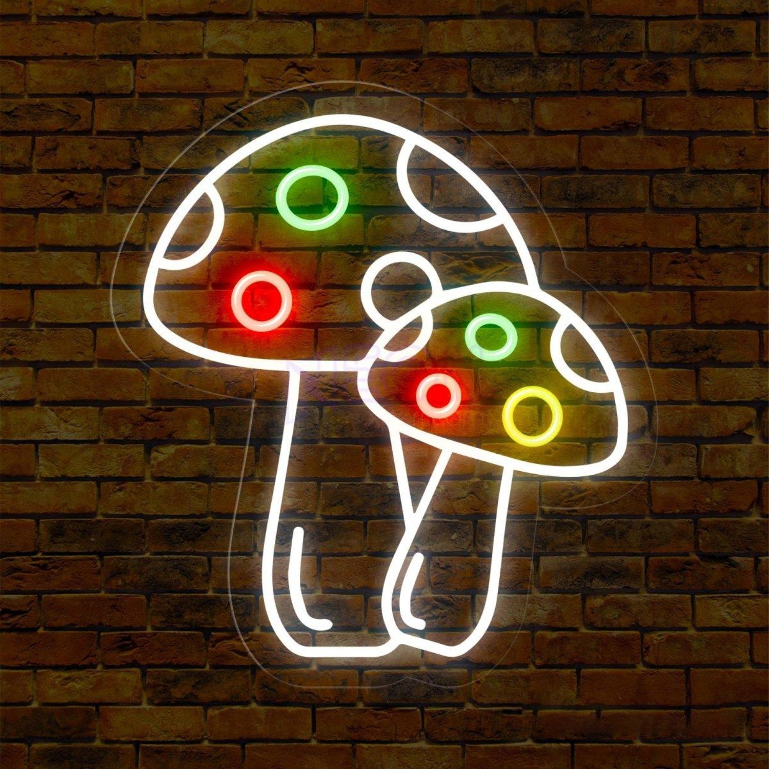 White Mushroom With Colorful Dots Led Neon Sign For Kids Room | Shineneon