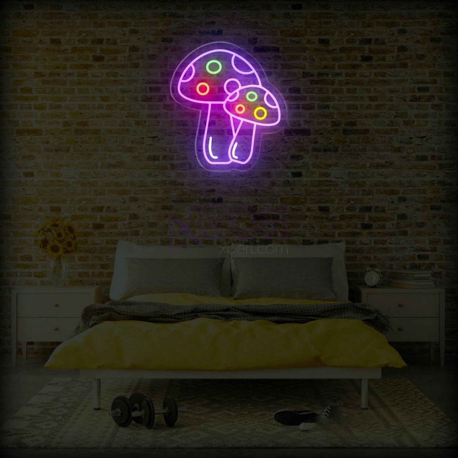 White Mushroom With Colorful Dots Led Neon Sign For Kids Room | Shineneon