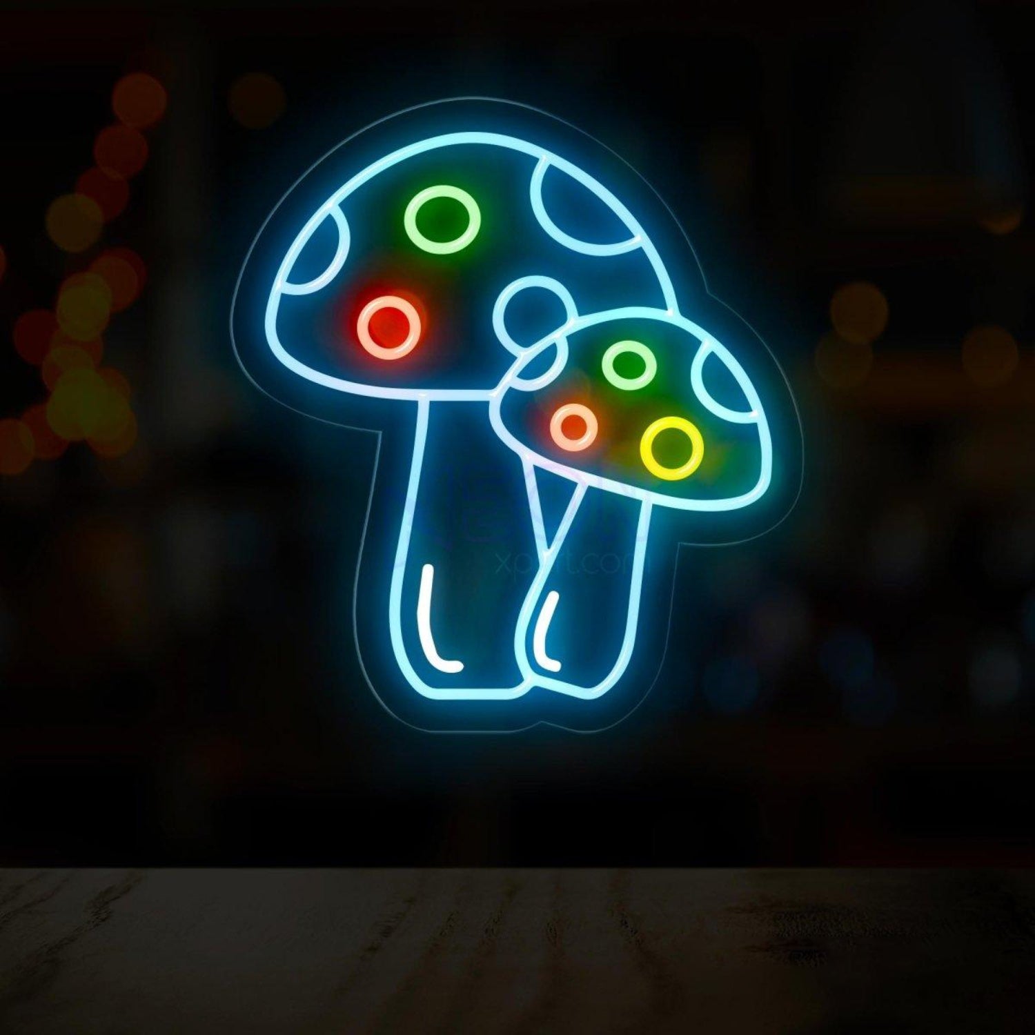 White Mushroom With Colorful Dots Led Neon Sign For Kids Room | Shineneon