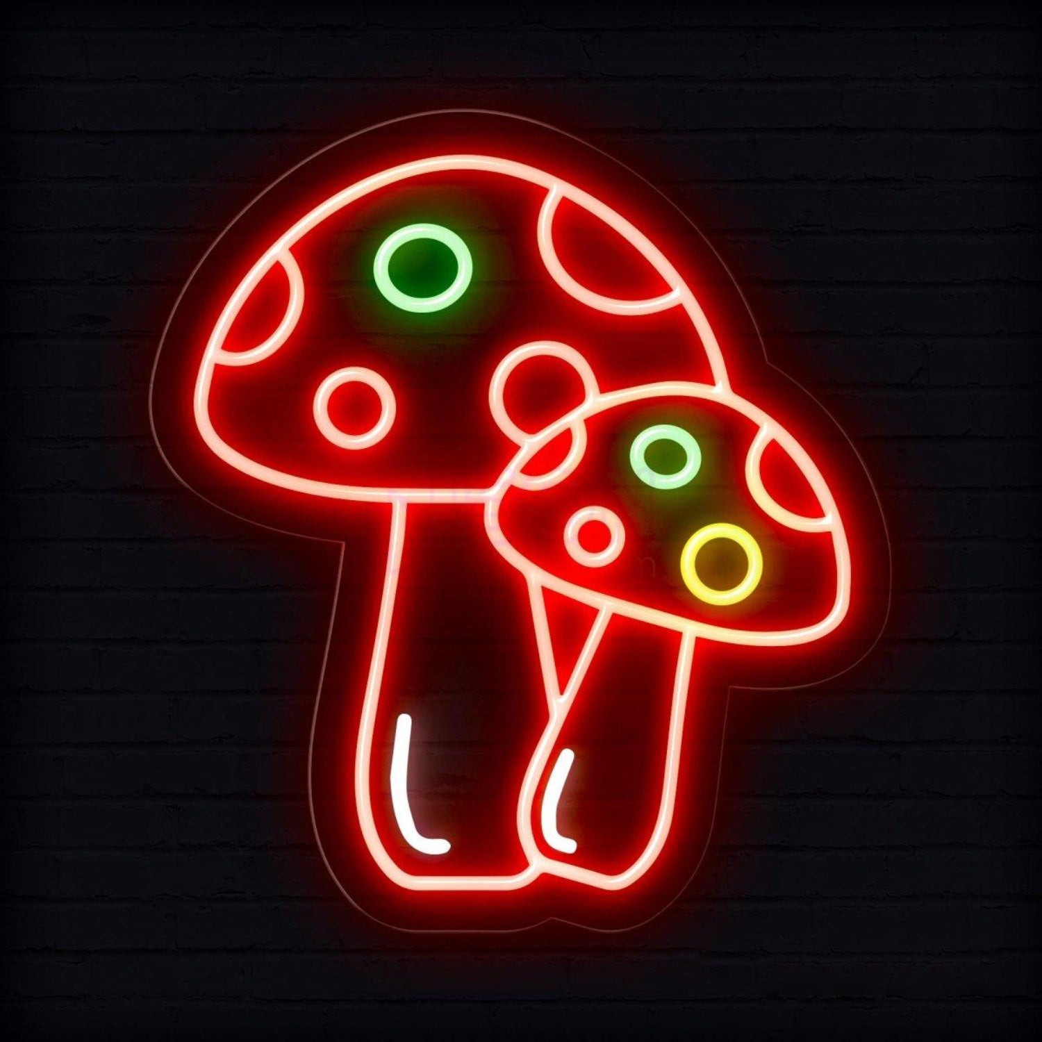 White Mushroom With Colorful Dots Led Neon Sign For Kids Room | Shineneon
