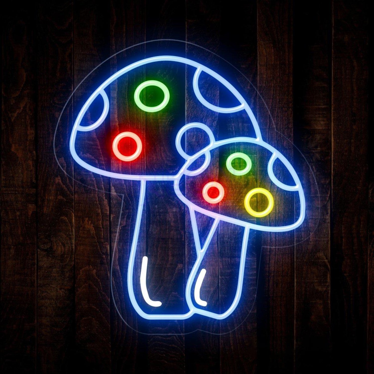 White Mushroom With Colorful Dots Led Neon Sign For Kids Room | Shineneon