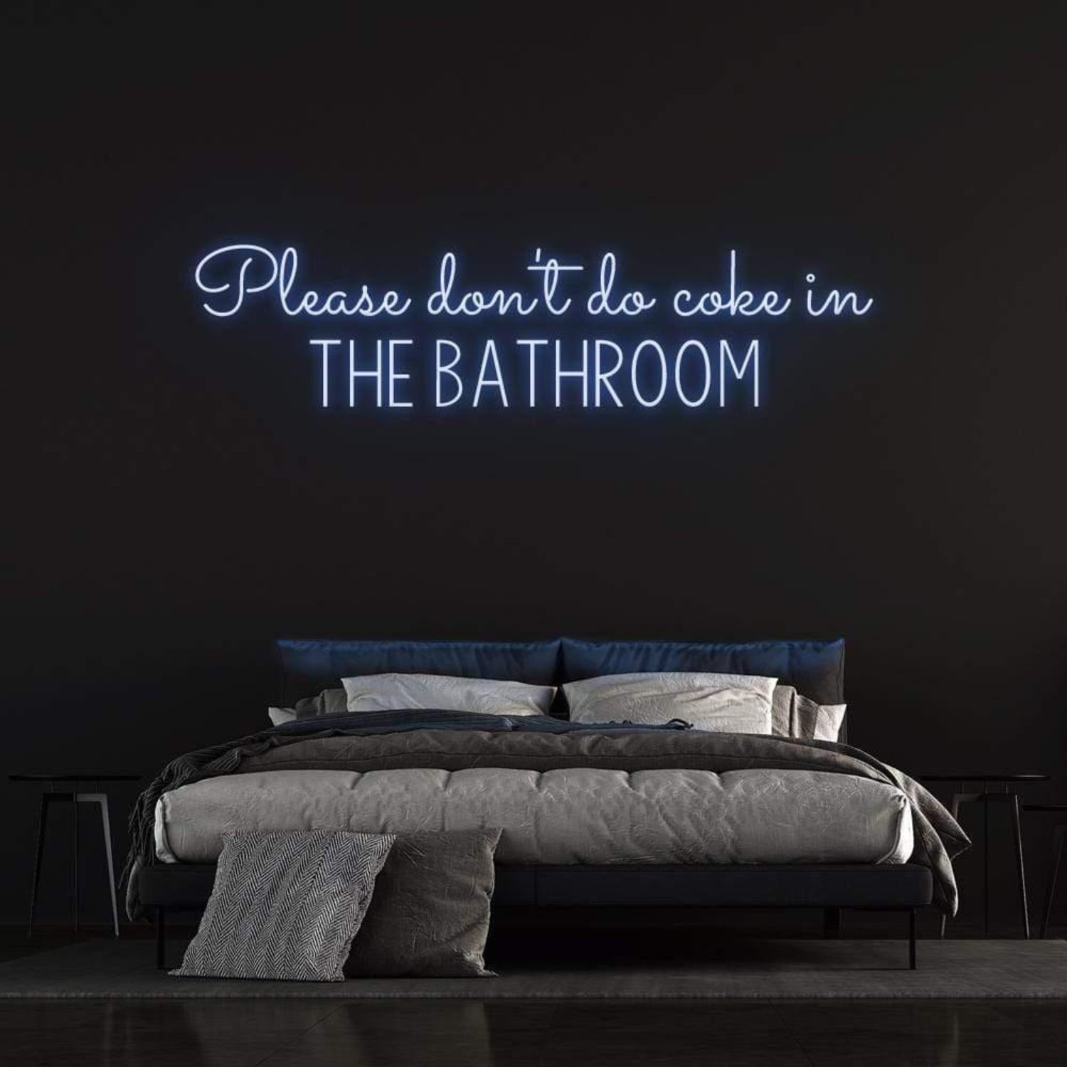 White Please Dont Do Coke In The Bathroom Led Neon Sign Bedroom Wall Art | Shineneon