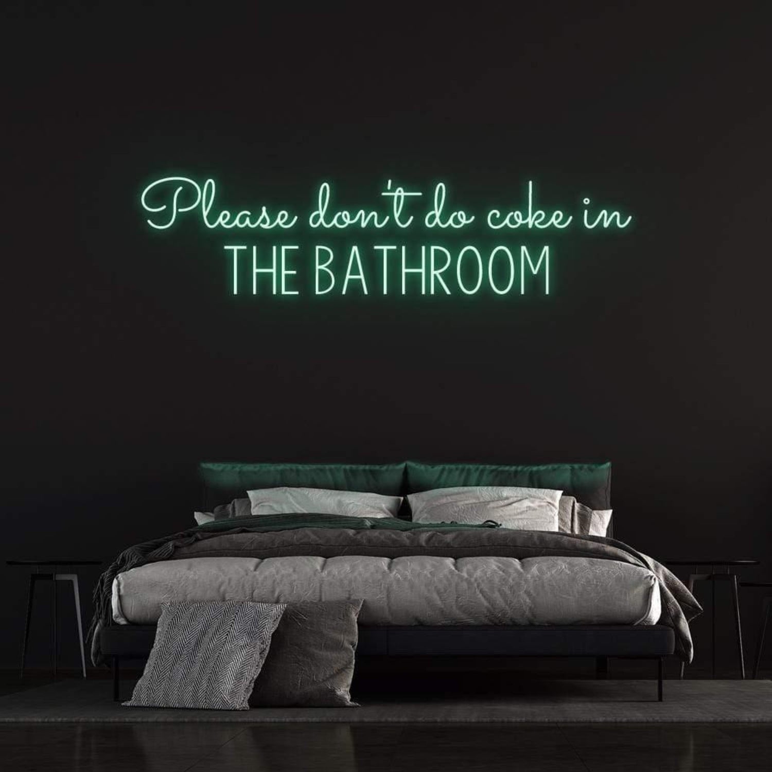 White Please Dont Do Coke In The Bathroom Led Neon Sign Bedroom Wall Art | Shineneon