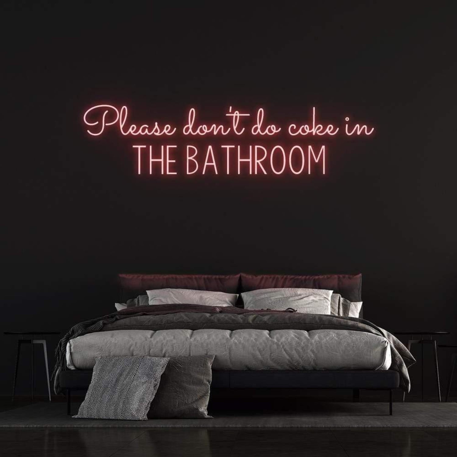 White Please Dont Do Coke In The Bathroom Led Neon Sign Bedroom Wall Art | Shineneon
