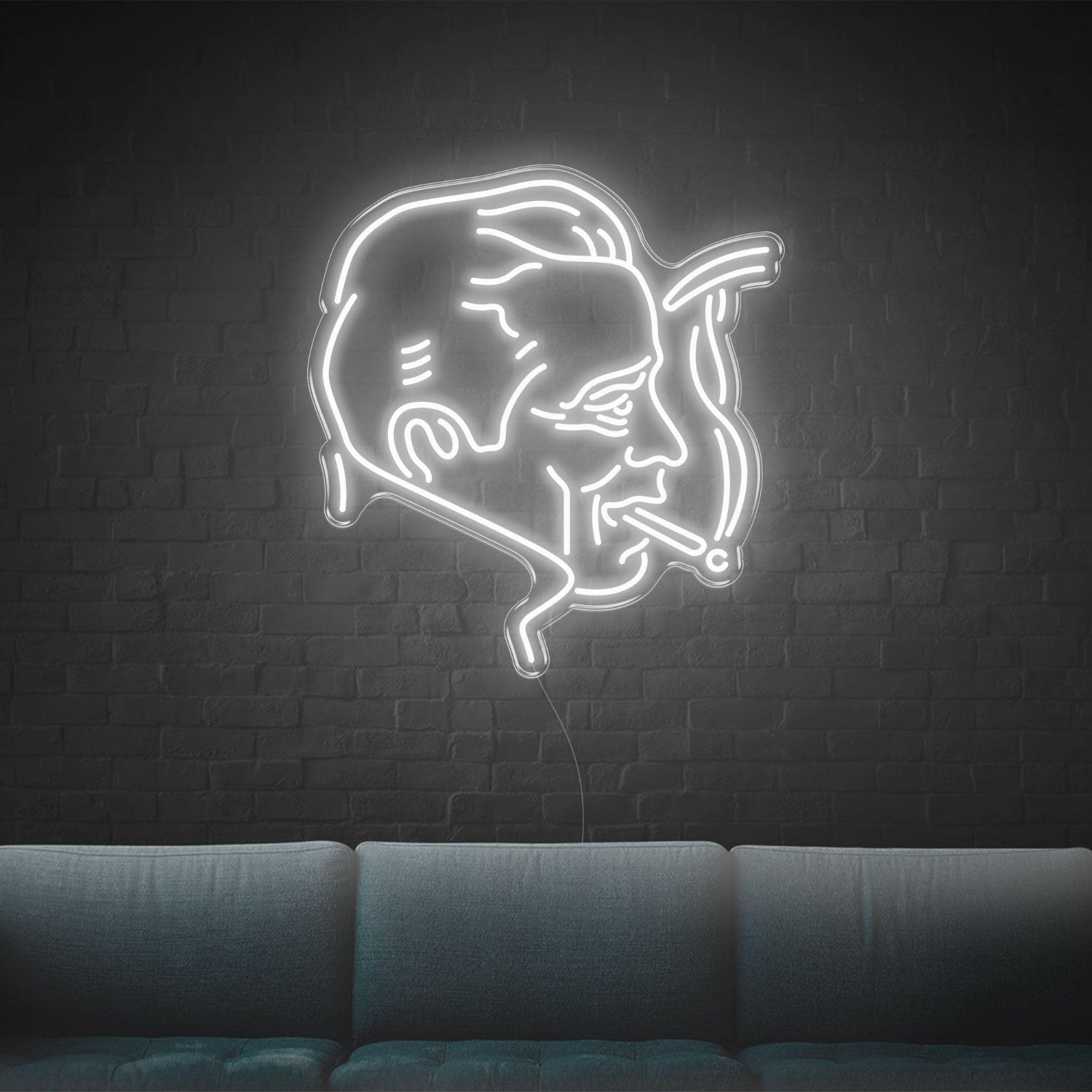 White Retro Man Silhouette Led Neon Sign For Modern Home Bar Decor | Shineneon