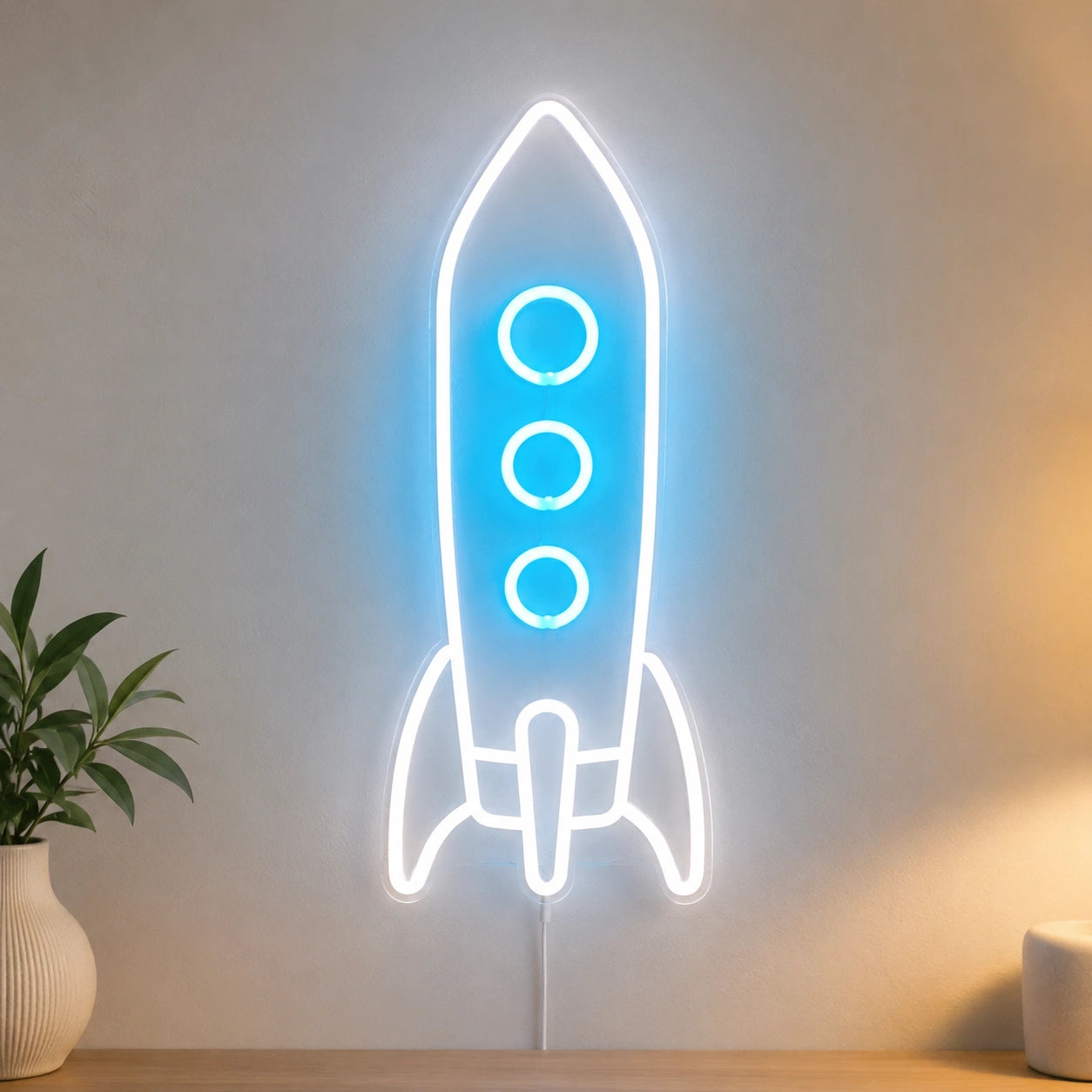 White Rocket Neon Sign LED Neon Sign high-converting product image