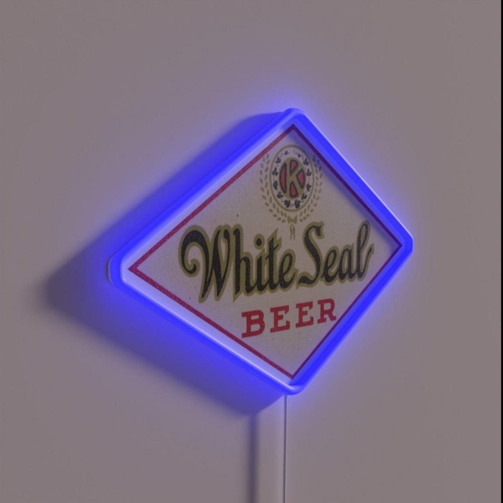 White Seal Beer Retro Defunct Breweriana Rgb Led Neon Sign - Shineneon
