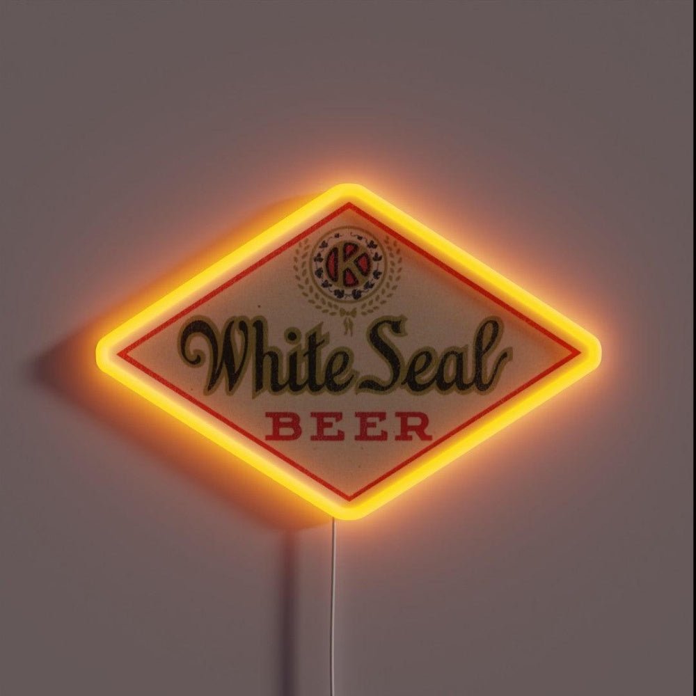 White Seal Beer Retro Defunct Breweriana Rgb Led Neon Sign - Shineneon