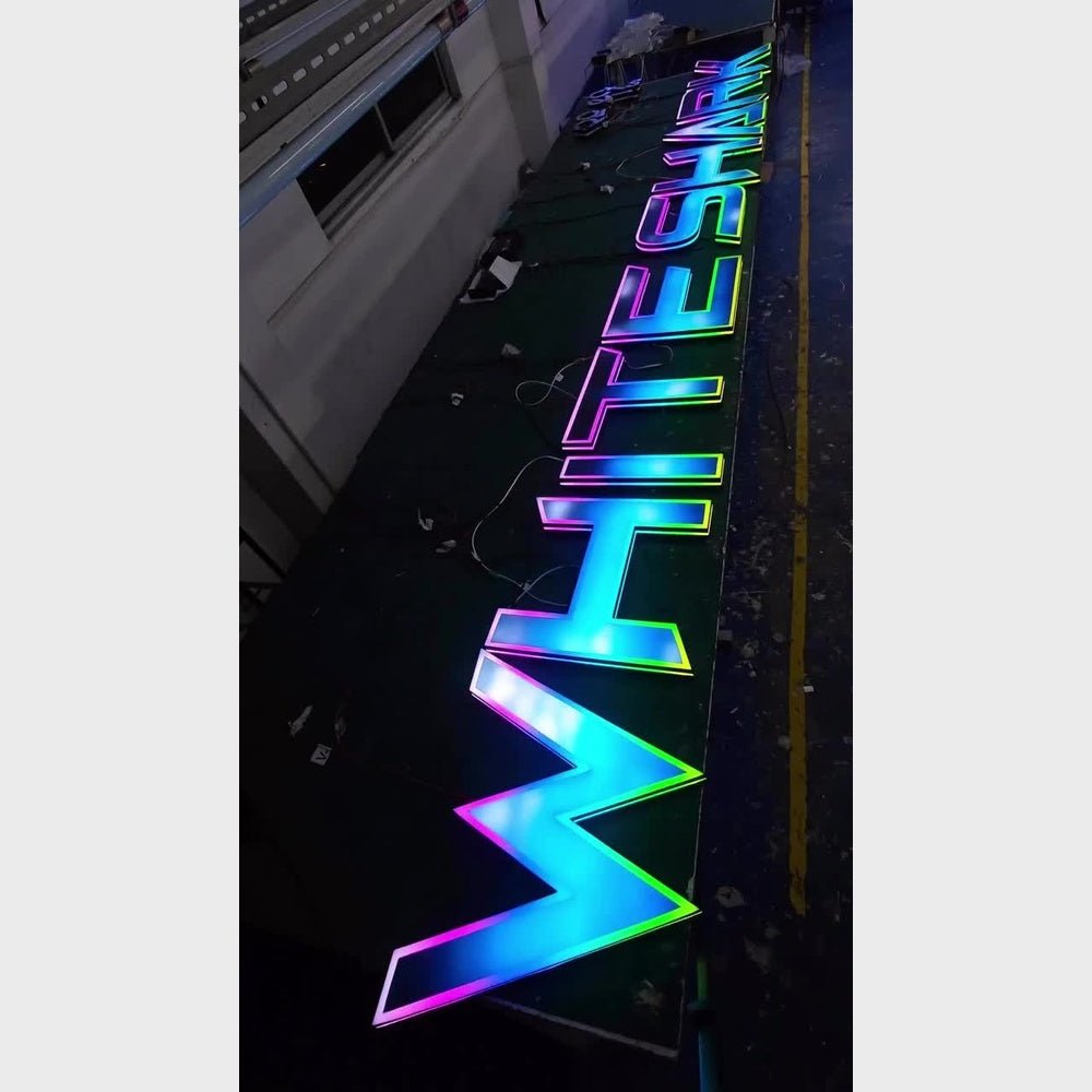 White Shark 3D Frontlit Channel Letters Led Light Sign - Shineneon