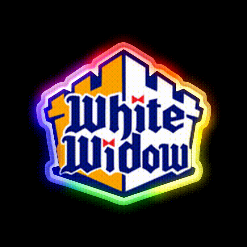 White Widow Hemp Inspired Green Leaf Led Neon Sign Rgb Color - LED neon sign close-up detail