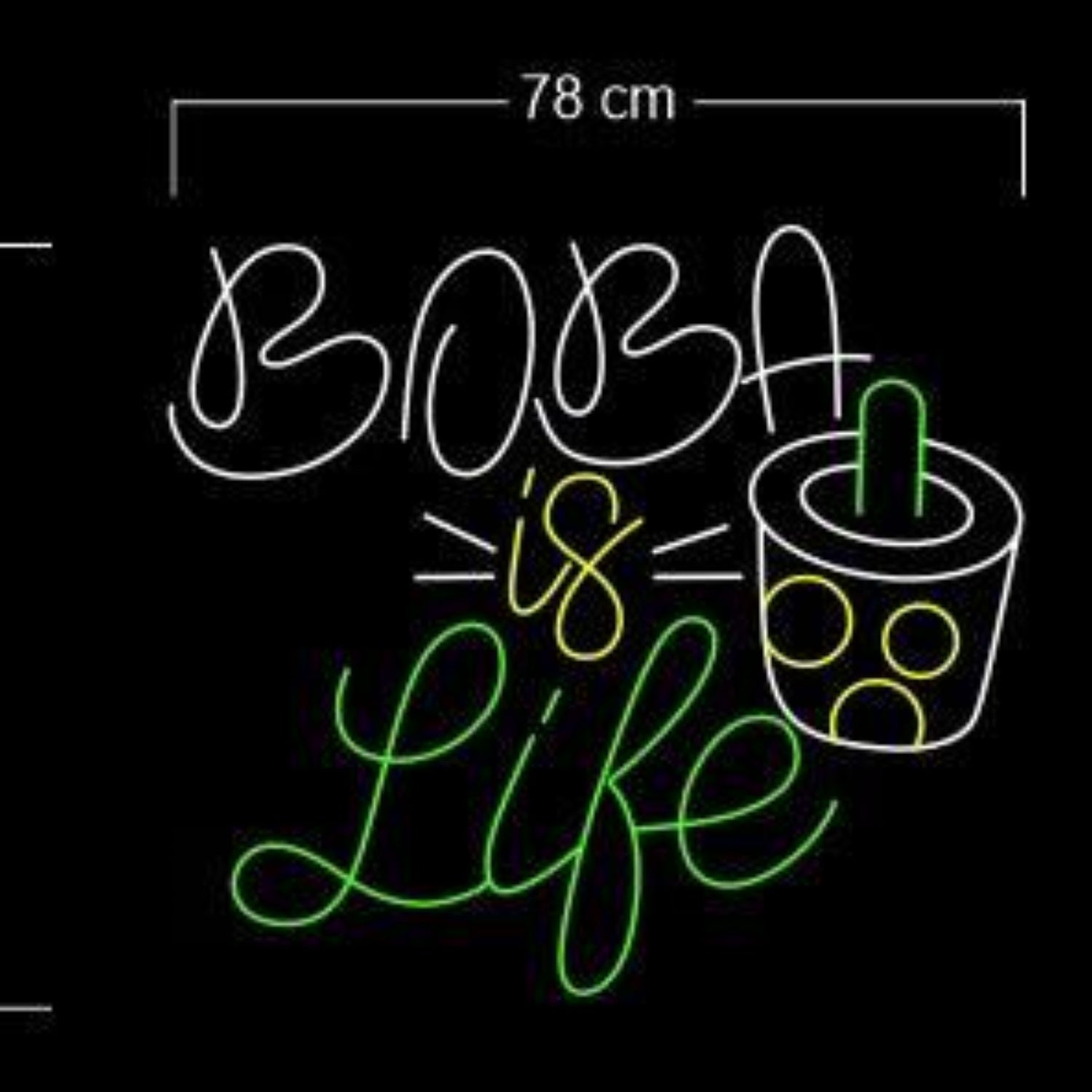 White-Yellow Boba Is Life Led Neon Sign For Cafe Home Decor | Shineneon