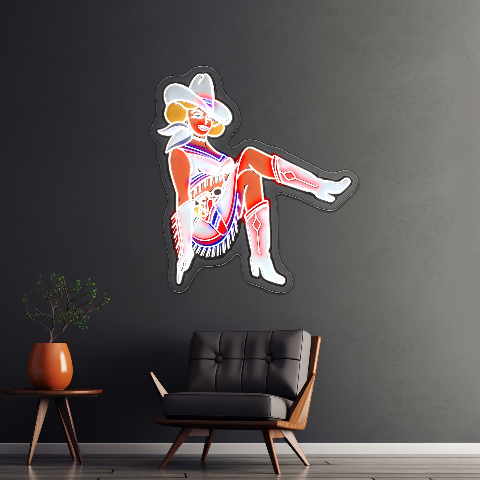 Vegas Vickie Cowgirl Led Sign Business Neon Sign