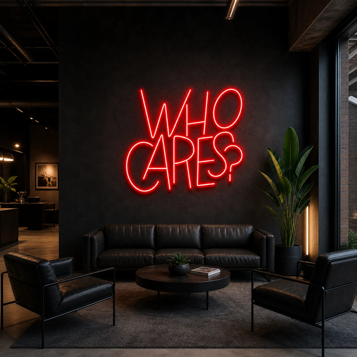 Who Cares LED Neon Sign size image