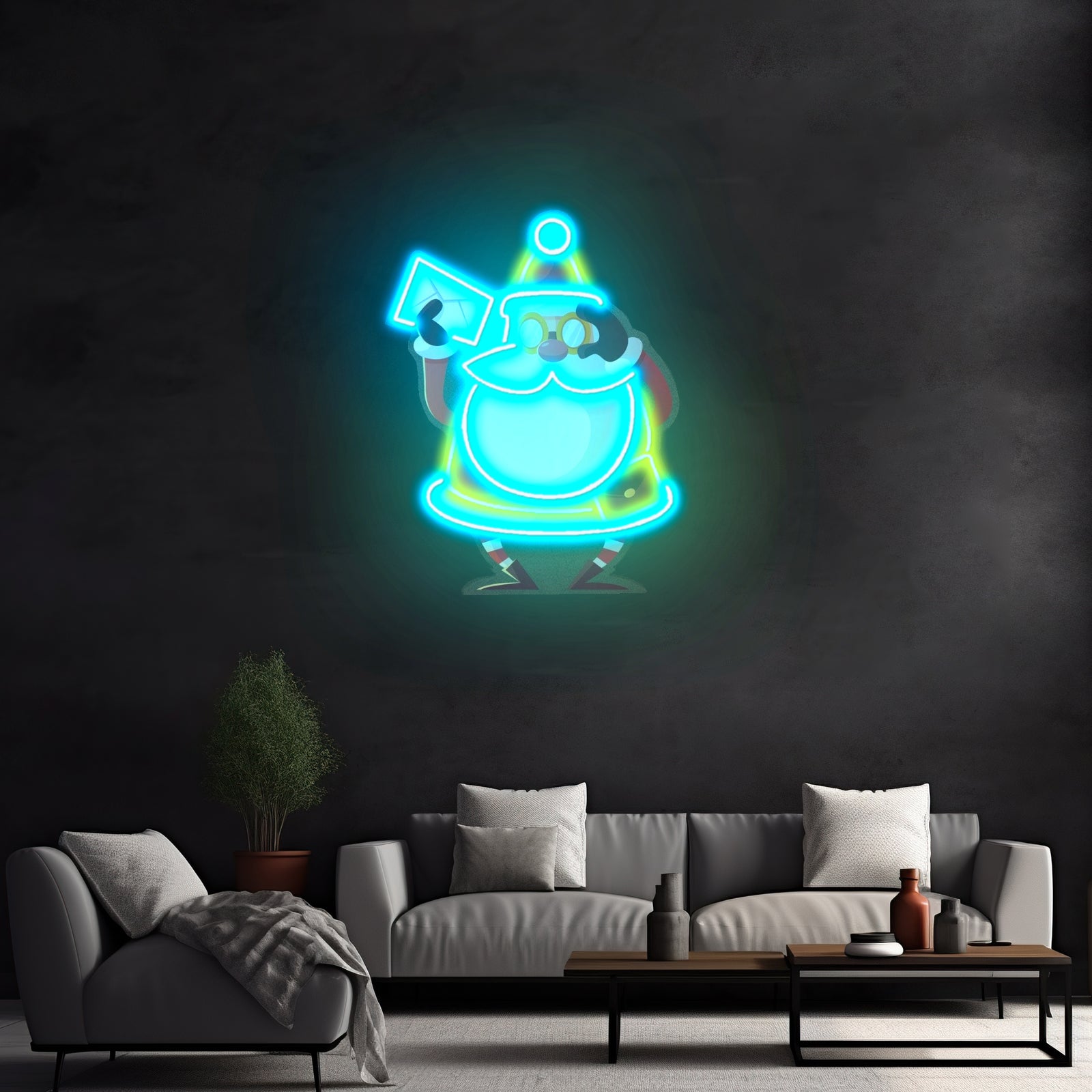 Who Is Next Santa Christmas Led Neon Acrylic Artwork For Sale