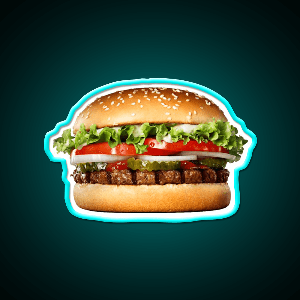 Whopper Fast Food Led Neon Sign For Burger Place Rgb Color - Shineneon