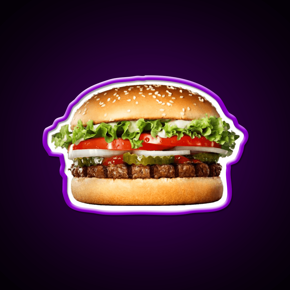 Whopper Fast Food Led Neon Sign For Burger Place Rgb Color - Shineneon