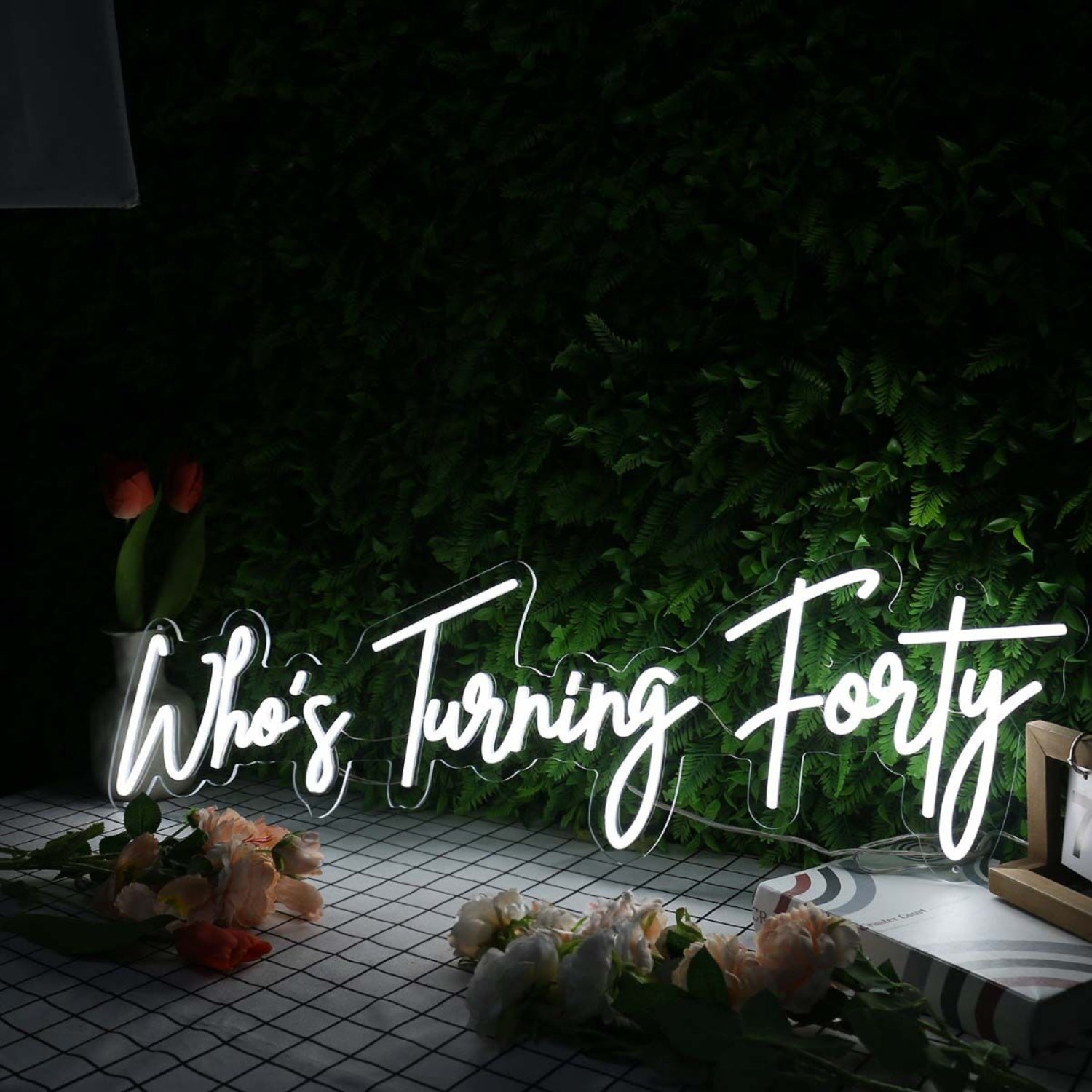 Whos Turning Forty White Led Neon Sign - Shineneon