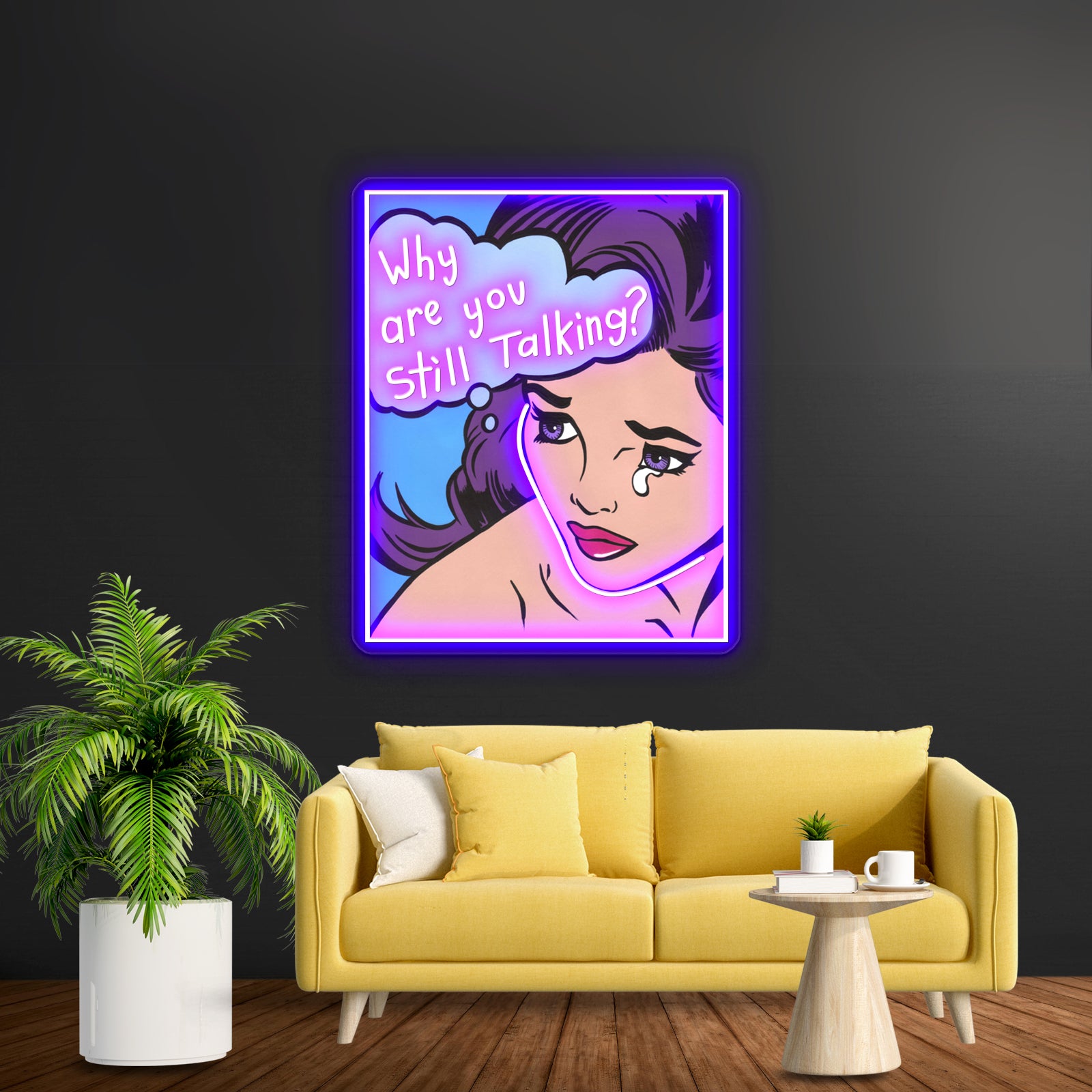 Why Are You Still Talking Comic Girl Artwork Neon Signs Custom | Shineneon
