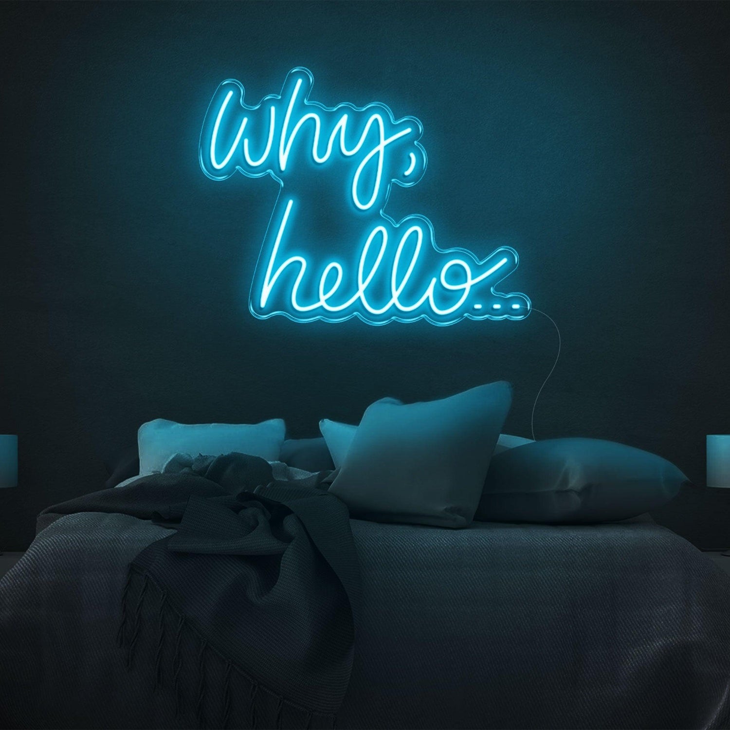 Why Hello Bright Yellow Led Neon Sign For Cozy Bedroom Decor | Shineneon