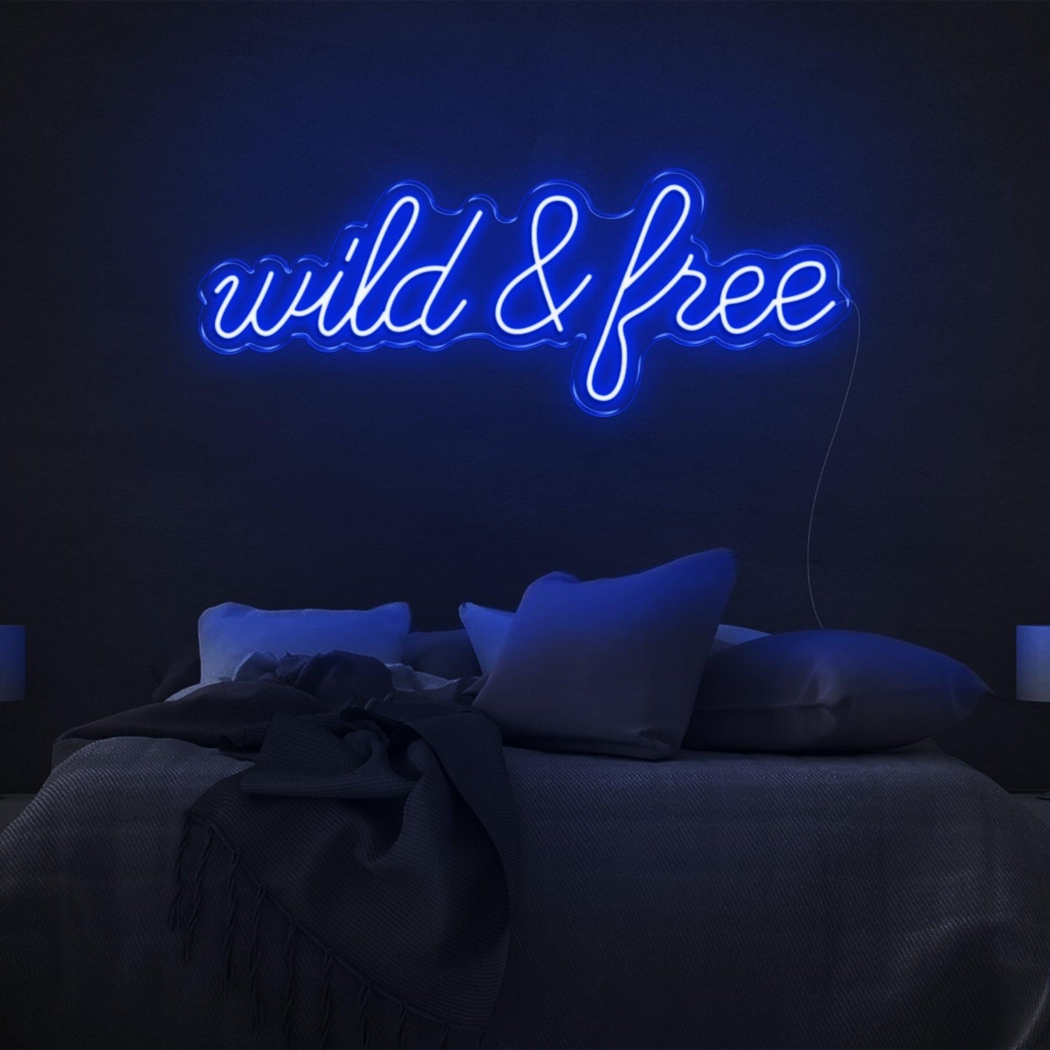 Wild And Free Bright Yellow Led Neon Sign For Bedroom Wall Decor | Shineneon