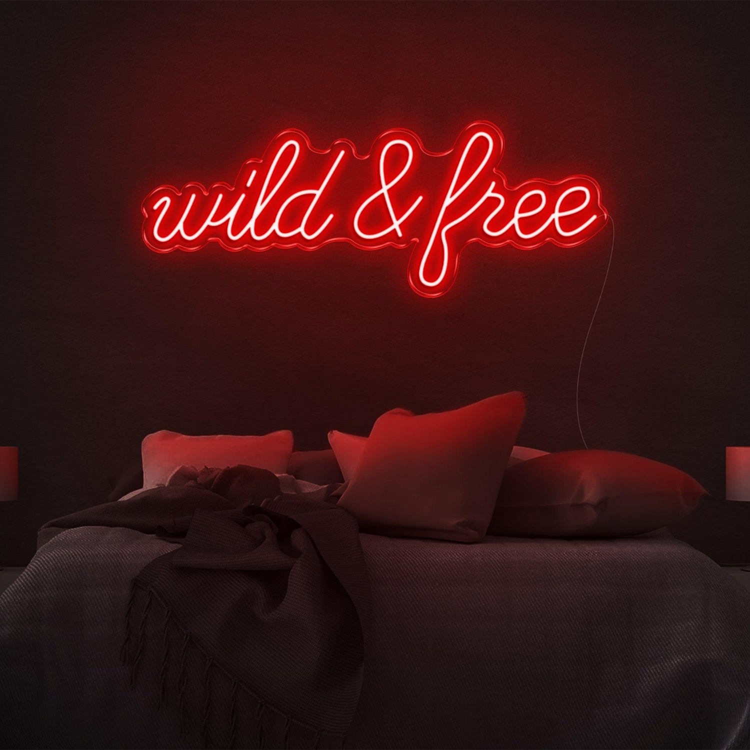 Wild And Free Bright Yellow Led Neon Sign For Bedroom Wall Decor | Shineneon