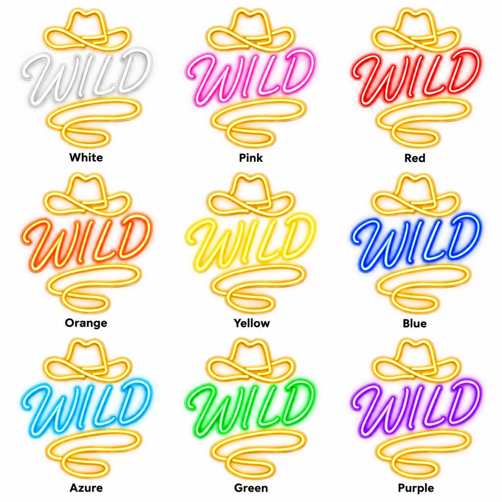 Wild Cowboy Hat Lasso Garage LED Neon Sign - Shineneon
