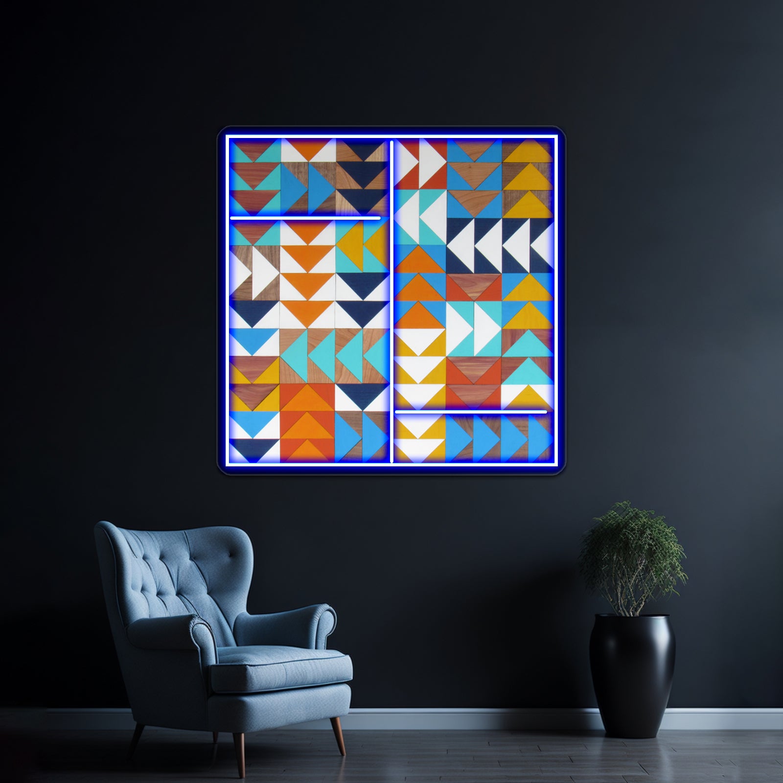 Wild Geese In Bluesyellowswood Wall Artwork Neon Signs | Shineneon