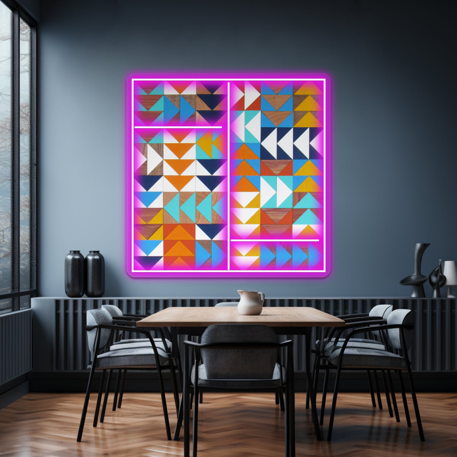 Wild Geese In Bluesyellowswood Wall Artwork Neon Signs | Shineneon