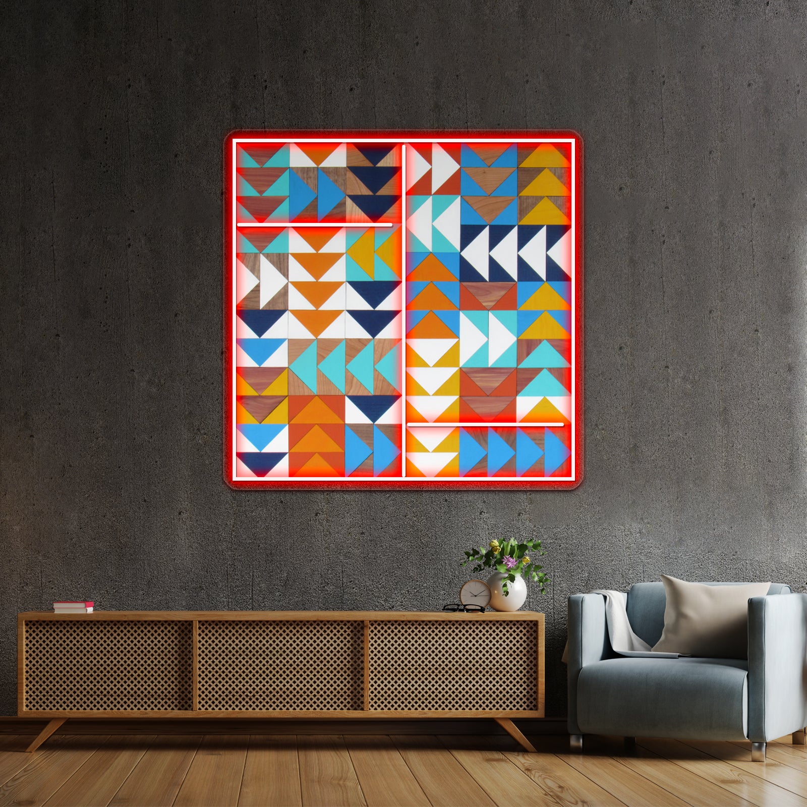 Wild Geese In Bluesyellowswood Wall Artwork Neon Signs | Shineneon