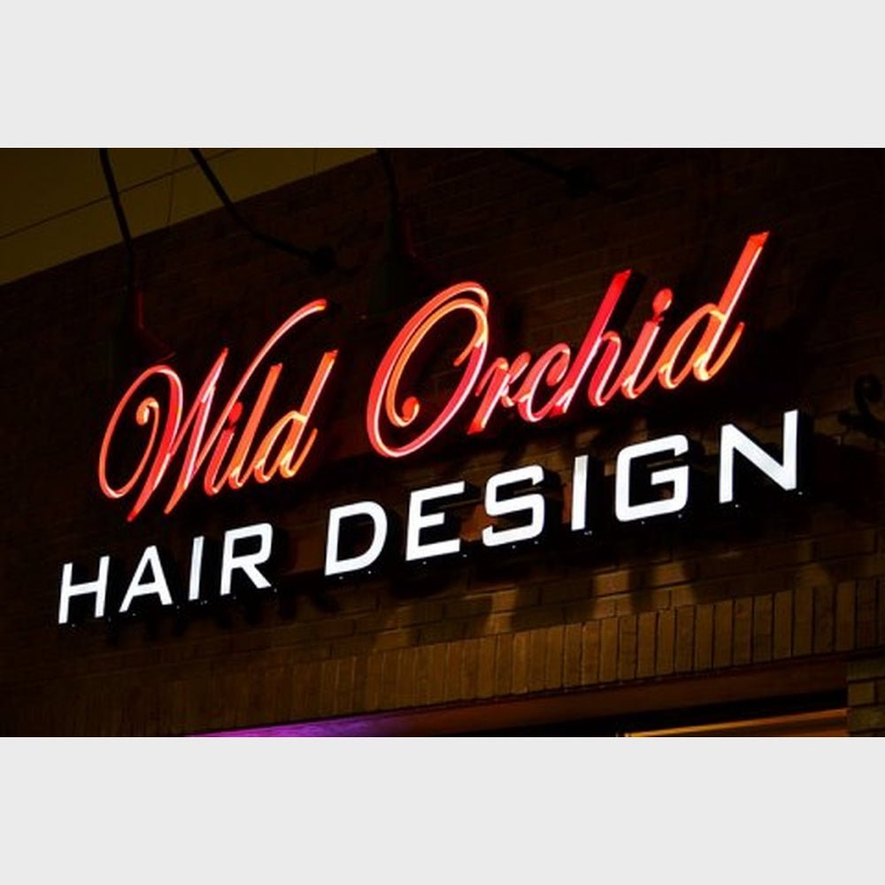 Wild Orchid Hair Design 3D Frontlit Channel Letters Led Light Sign - Shineneon