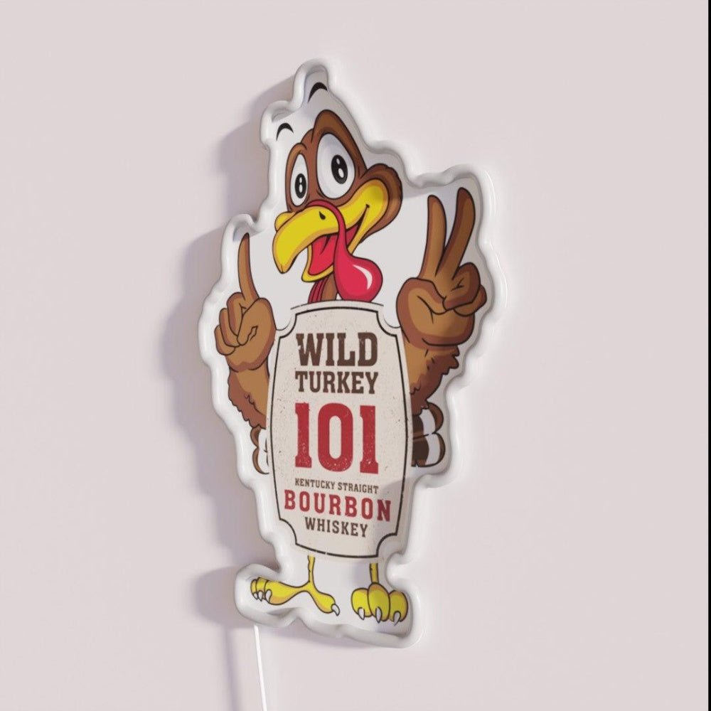 Wild Turkey Bourbon Drinking Gift Distressed Look Led Neon Sign - Shineneon