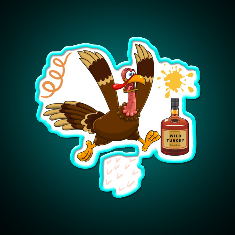 Wild Turkey Bourbon Whiskey Drink Bar Led Neon Sign Rgb Color