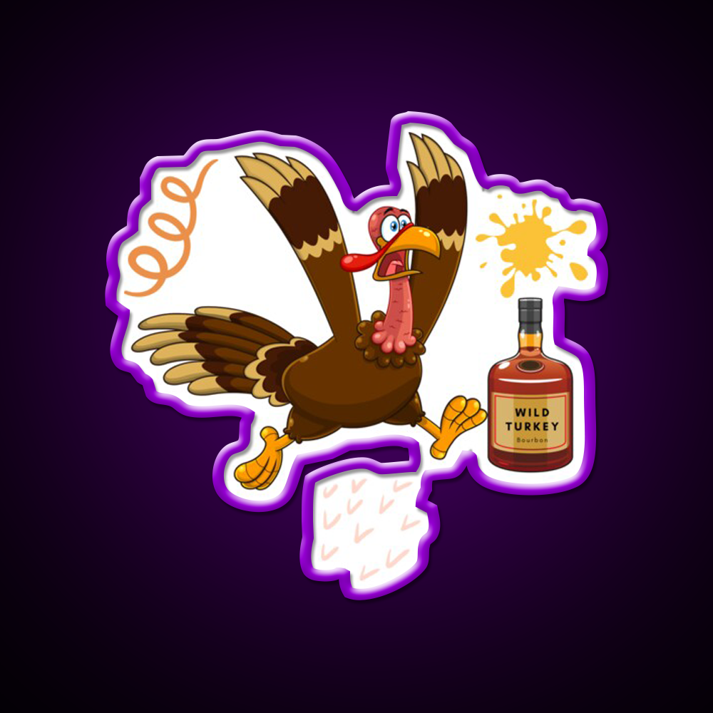 Wild Turkey Bourbon Whiskey Drink Bar Led Neon Sign Rgb Color