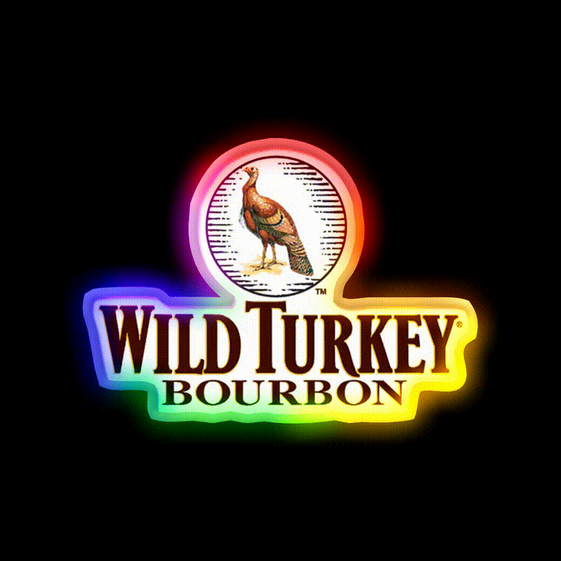 Wild Turkey Bourbon Whiskey Drink Bar Led Neon Sign Wall Art Rgb Color